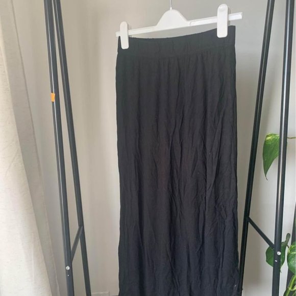 High Waist Black Maxi Skirt - Picture 1 of 3